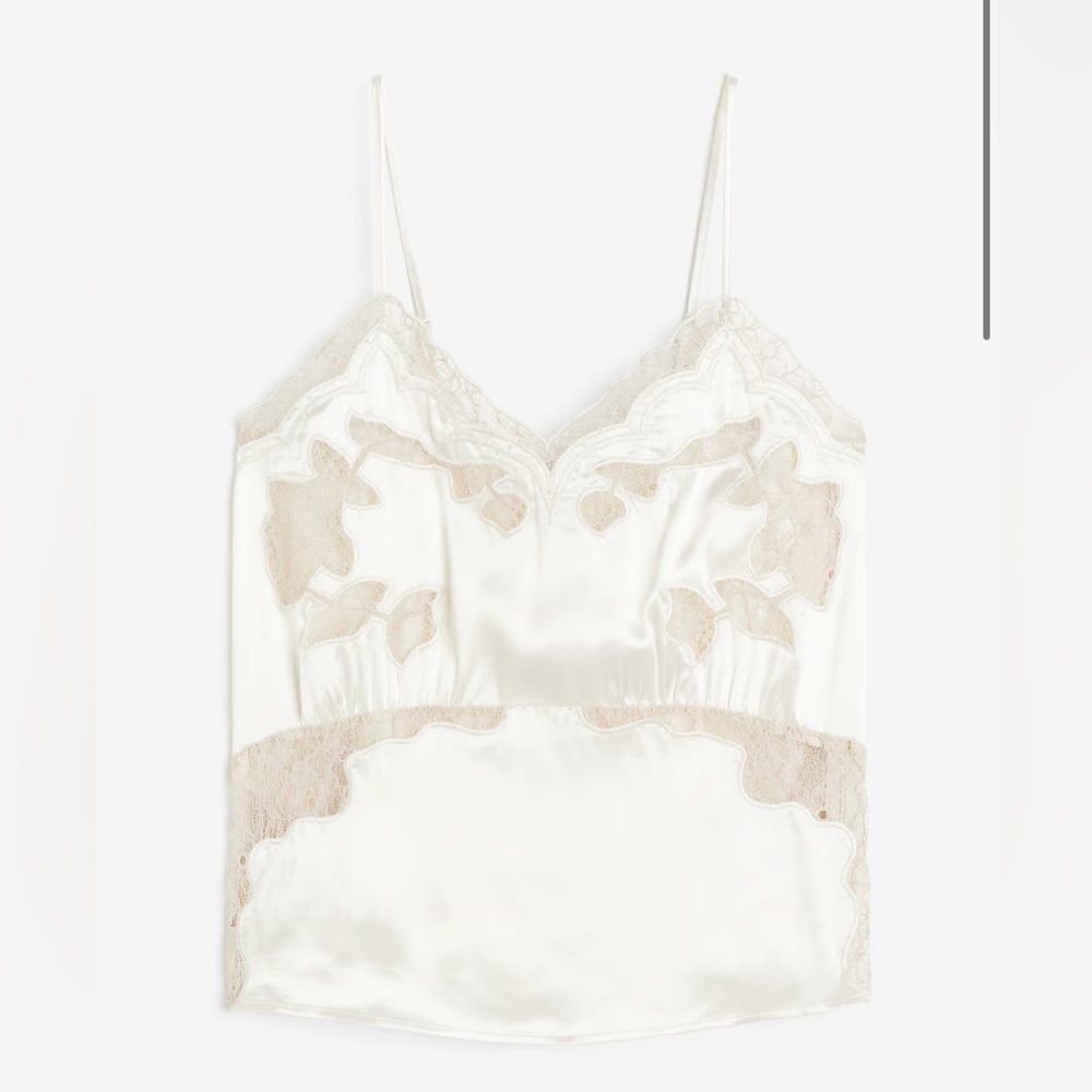 H&M Lace-Trimmed Camisole Top
